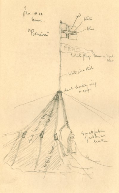 La tienda de Amundsen en el Polo Sur, 18 de enero de 1912 de Charles Edward Wilson