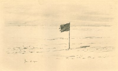 Campamento de la bandera negra - La bandera negra de Amundsen a pocos kilómetros del Polo Sur de Charles Edward Wilson