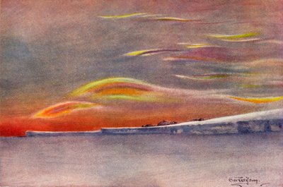 Nubes iridiscentes: Mirando al norte desde el Cabo Evans, 1911, 1913 de Charles Edward Wilson