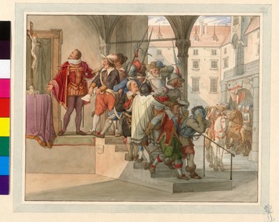 Una diputación de los protestantes austriacos ante el emperador Fernando II. 1619 (petición de Sturm) de Edward von Steinle