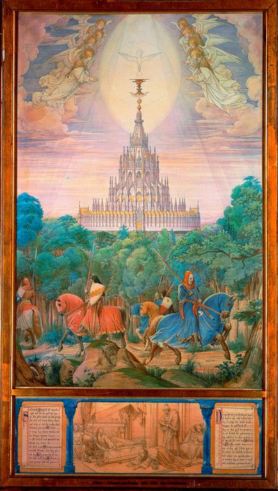 El Templo del Santo Grial (acuarela) de Edward von Steinle