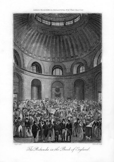 La Rotonda en el Banco de Inglaterra, Londres, 1804 de Edwards