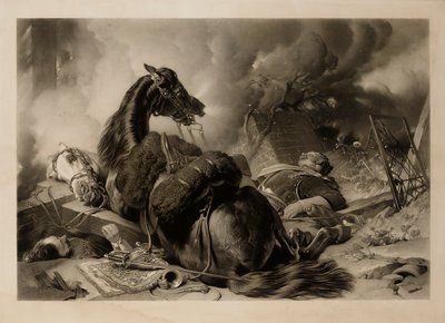 Tiempo de guerra y tiempo de paz, grabado por Thomas Lewis Atkinson de Edwin (after) Landseer