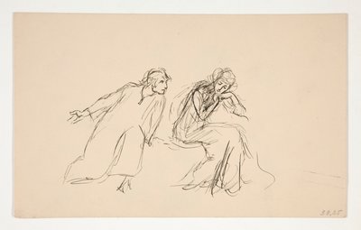 Angelo e Isabella (estudio para .1104) - Acto II, Escena IV, Medida por medida de Edwin Austin Abbey