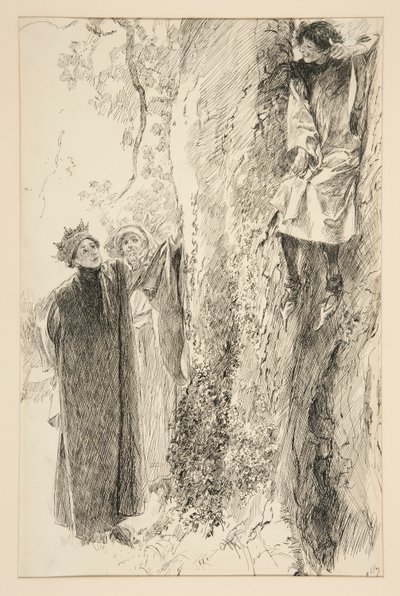 Biron y el Rey, del Acto IV, Escena III, Amor de Edwin Austin Abbey