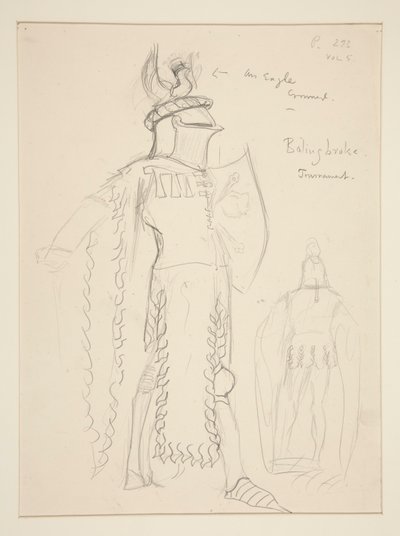 Bolingbroke (escena del torneo), boceto de vestuario para Henry Irving de Edwin Austin Abbey