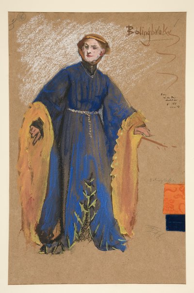 Bolingbroke, boceto de vestuario para el rey Ricardo II de Edwin Austin Abbey