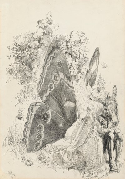 Bottom y Titania, ilustración para A Midsummer Night de Edwin Austin Abbey