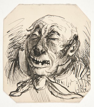 Caricatura de un hombre calvo de Edwin Austin Abbey