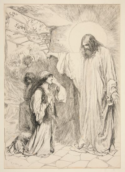 Cristo y María Magdalena de Edwin Austin Abbey
