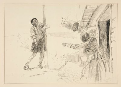 Christopher Sly, ilustración de Introducción, Escena II, La fierecilla domada de Edwin Austin Abbey