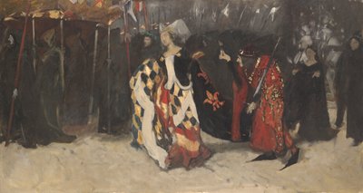 Estudio de composición, para Richard, duque de Gloucester, y Lady Anne de Edwin Austin Abbey