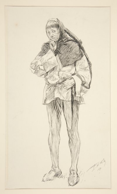 Costard, del Acto I, Escena i, Amor de Edwin Austin Abbey