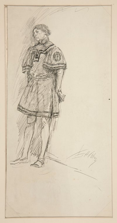 Estudio de vestuario para Dos caballeros de Verona (?) de Edwin Austin Abbey