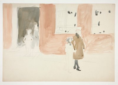 Pareja dando un paseo - (ilustración no identificada) de Edwin Austin Abbey
