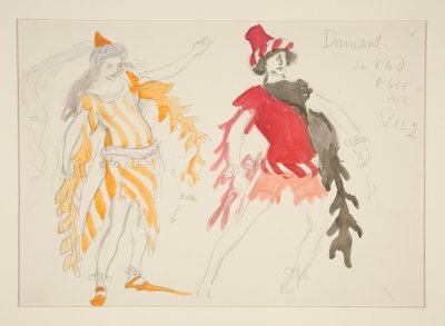 Bailarinas, boceto de disfraces para Henry Irving de Edwin Austin Abbey