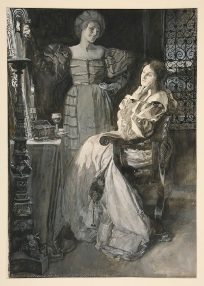 Desdémona y Emilia - Acto IV, Escena III, Otelo de Edwin Austin Abbey