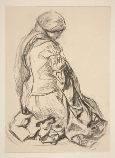Estudio de cortinas para de Edwin Austin Abbey