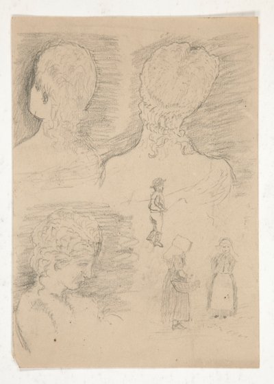 Dibujo de un busto de escultura de Edwin Austin Abbey