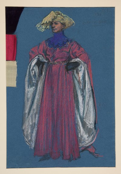 Duque de York, boceto de vestuario para Henry Irving de Edwin Austin Abbey