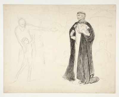 Estudio temprano para el rey Juan de Edwin Austin Abbey