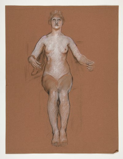 Estudio temprano para figura de Genio de Estado, en de Edwin Austin Abbey