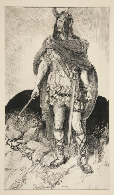 Edgar Armed - Acto V, Escena III, El Rey Lear de Edwin Austin Abbey