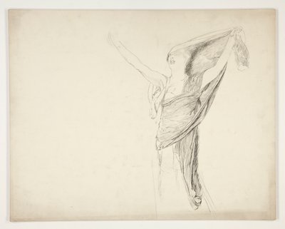 Figura con toga, boceto de una obra de Shakespeare no identificada de Edwin Austin Abbey