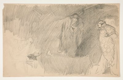 Figura en reposo, boceto de una obra de Shakespeare no identificada de Edwin Austin Abbey