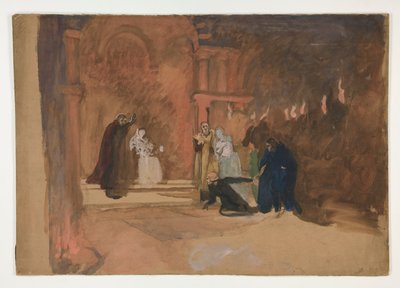 Figura escena. ¿Aldea? de Edwin Austin Abbey