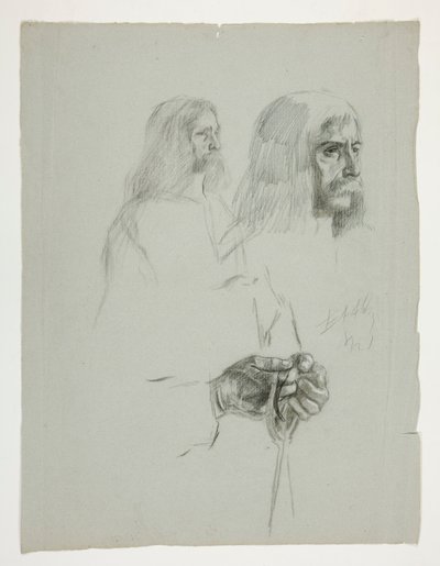 Estudios de figuras para uno de los murales de La búsqueda del Santo Grial (una serie de quince pinturas para la Biblioteca Pública de Boston, completada en 1901) de Edwin Austin Abbey