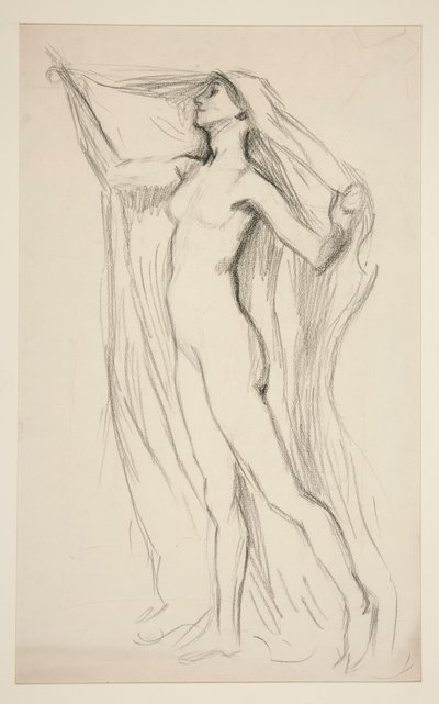 Estudio de figura para mural en el edificio del capitolio estatal en Harrisburg, Pensilvania, 1902-1911 (completado por John Singer Sargent) de Edwin Austin Abbey