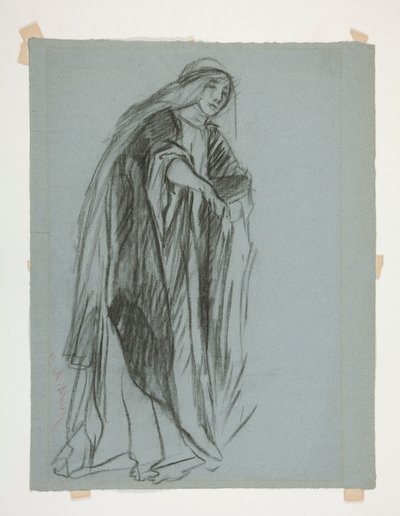 Estudio de figuras para el Castillo de las Doncellas (?), de The Quest of the Holy Grail (una serie de quince pinturas para la Biblioteca Pública de Boston, completada en 1901) de Edwin Austin Abbey