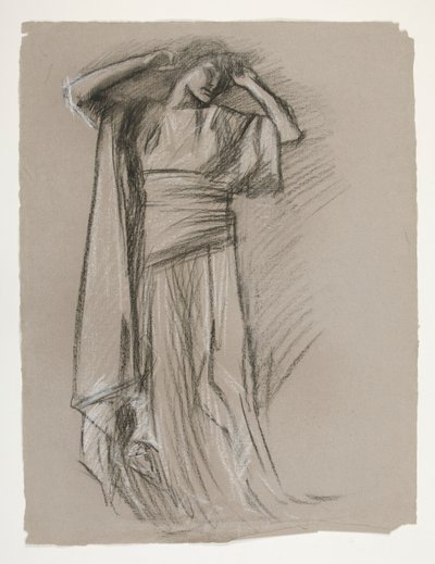Estudio de figuras para el Castillo de las Doncellas (?), de The Quest of the Holy Grail (una serie de 15 pinturas para la Biblioteca Pública de Boston, completada en 1901) de Edwin Austin Abbey