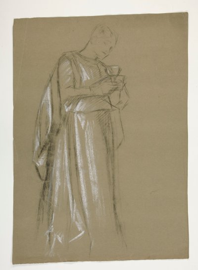 Estudio de figuras para el Infante Galahad (?), de La búsqueda del Santo Grial (primero de una serie de quince murales para la Biblioteca Pública de Boston, terminados en 1901) de Edwin Austin Abbey