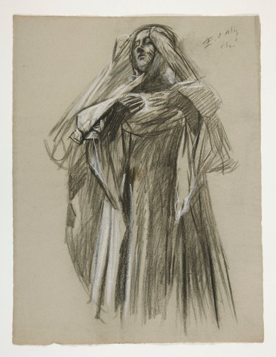 Estudio de figuras para el Infante Galahad, de The Quest of the Holy Grail (primero de una serie de quince murales para la Biblioteca Pública de Boston, terminados en 1901) de Edwin Austin Abbey