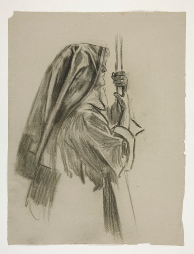 Estudio de figuras para el nombramiento de caballero de Sir Galahad, de The Quest of the Holy Grail (una serie de 15 pinturas para la Biblioteca Pública de Boston, completada en 1901) de Edwin Austin Abbey