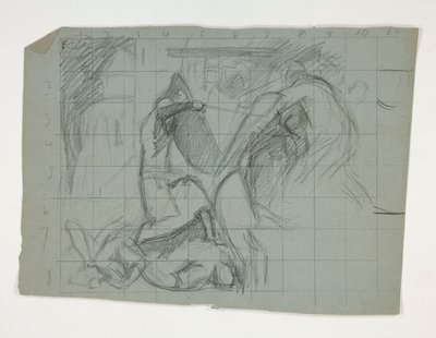 Estudio de figuras para los Siete pecados capitales, de La búsqueda del Santo Grial (una serie de quince pinturas para la Biblioteca pública de Boston, completada en 1901) de Edwin Austin Abbey