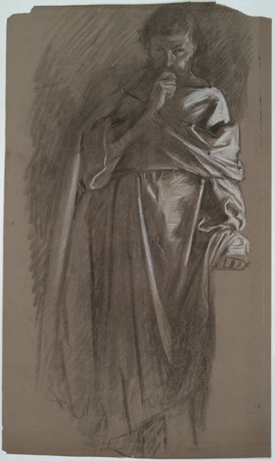 estudio de figura, hombre con bata de Edwin Austin Abbey