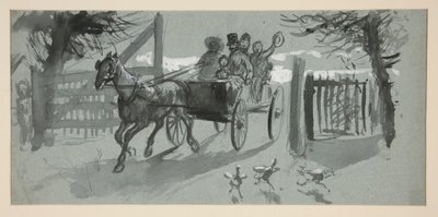 Grupo de personas en un carro abierto - (ilustración no identificada) de Edwin Austin Abbey