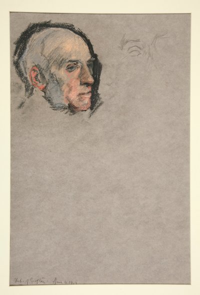Cabeza de hombre, retrato de la Coronación de Eduardo VII de Edwin Austin Abbey