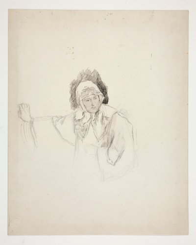 Isabella en el convento (estudio para .1103), Acto I, Escena V, Medida por medida de Edwin Austin Abbey