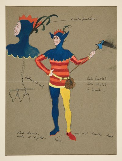 Bufón, boceto de vestuario para Henry Irving de Edwin Austin Abbey