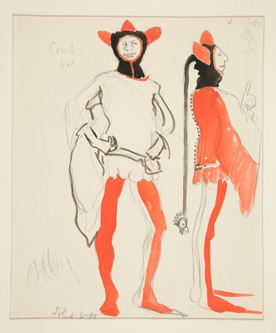 Jesters, boceto de vestuario para Henry Irving de Edwin Austin Abbey