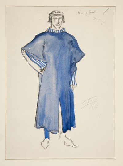 John of Gaunt, boceto de vestuario para Henry Irving de Edwin Austin Abbey