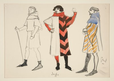 Malabarista y Gent, boceto de vestuario para Henry Irving de Edwin Austin Abbey