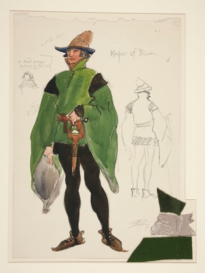 Guardiana de la prisión, boceto de vestuario para Henry Irving de Edwin Austin Abbey