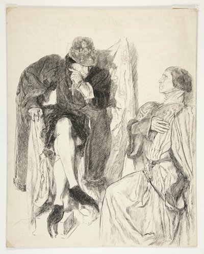 Rey Luis XI - Acto III, Escena III, Rey Enrique VI (Parte III) de Edwin Austin Abbey