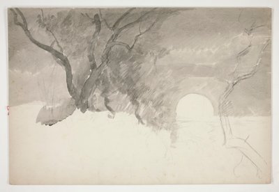 Paisaje a orillas de un río de Edwin Austin Abbey