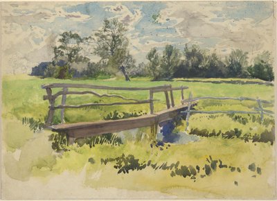 Paisaje, pantano y puente. de Edwin Austin Abbey
